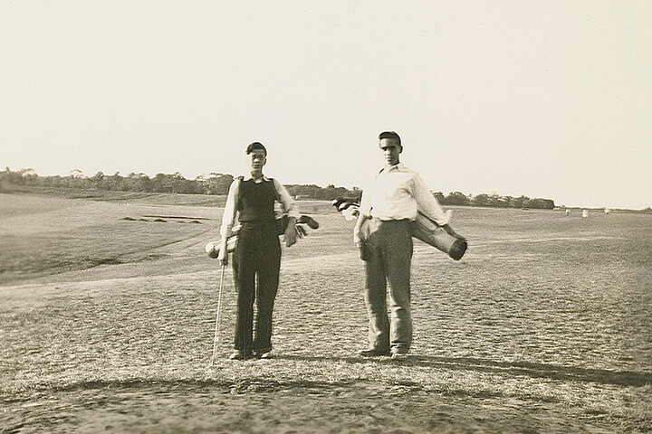 historical photo of golfers
